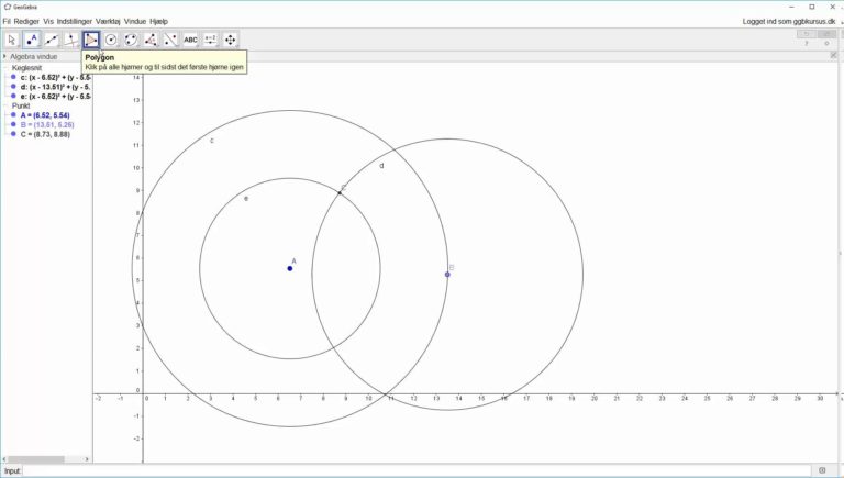 Opstartsøvelser i Geogebra